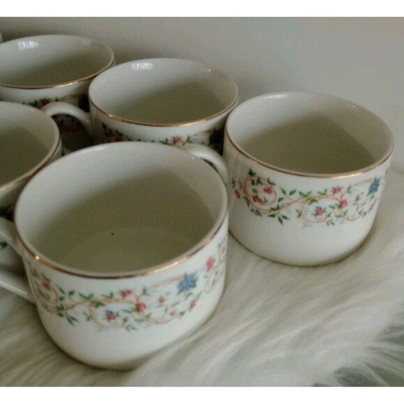 Farberware Set of 7 VTG Monaco ‘97 3111 Fine China Tea Coffee Cups Gold Trim GUC - Picture 3 of 6